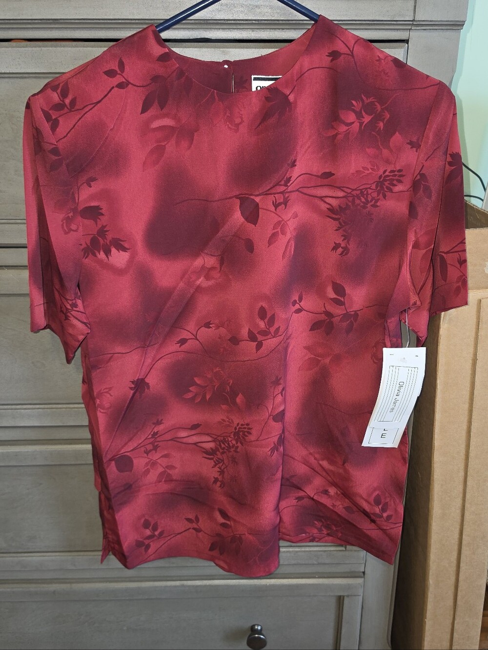 Olivia James Satin Short-Sleeve Blouse